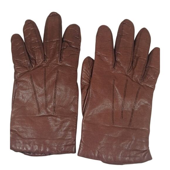 Aris Accessories - Vintage Aris Leather Gloves 100% Wool Lined Brown Winter Driving Size 8 Heritage